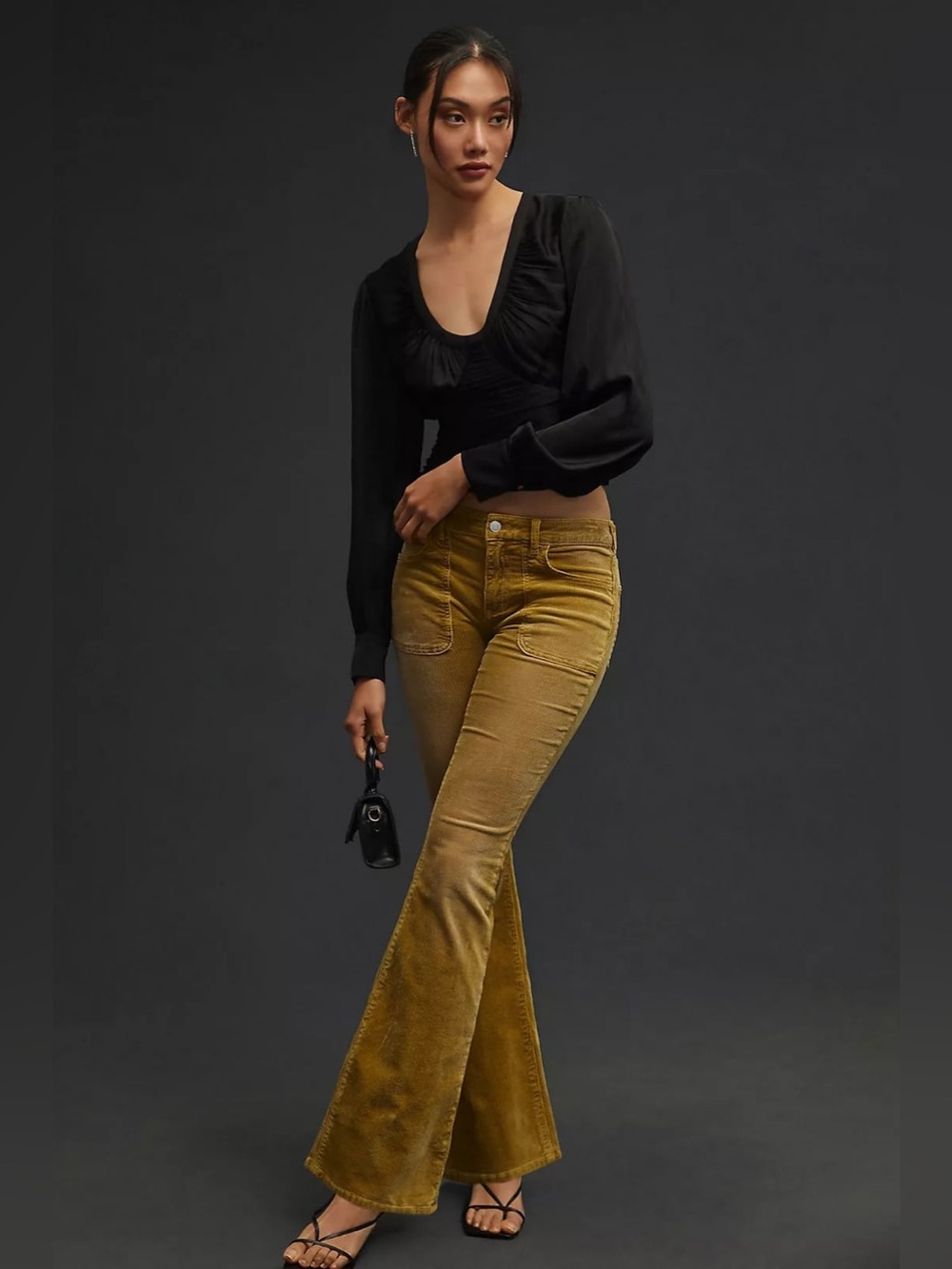 NWOT Anthro Pilcro Low Rise Icon Flare Corduroy Pants sz 32